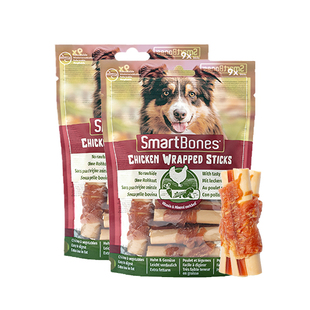 佩蒂SmartBones狗零食狗狗磨牙棒洁齿骨缠鸡肉卷棒泰迪宠物咬胶