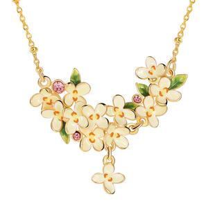 JuicyGrape浪漫桂花项链女轻奢小众设计珐琅法式锁骨链情人节礼物