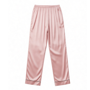 6A级100桑蚕丝女睡裤专柜品牌真丝家居裤缎面丝绸长裤加大码M-3XL