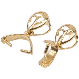 18k金扣头吊坠万能扣牛鼻孔扣头卡扣横孔玉扣翡翠扣K金纯金扣夹扣