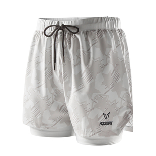 维动星际游泳短裤男游泳装备防尴尬抗氯泳裤健身训练双层沙滩裤夏