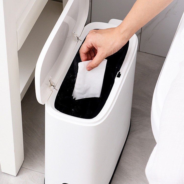 卫生间厨房垃圾桶带盖客厅除有桶式味厕所按压筒收纳卧室夹缝盖