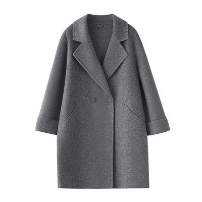 专柜正品双面羊绒羊毛呢妈妈装外