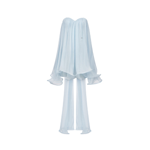 【陈意涵同款】Sheer Luck Thiri高级感雪纺抹胸飘带短裙连衣裙女