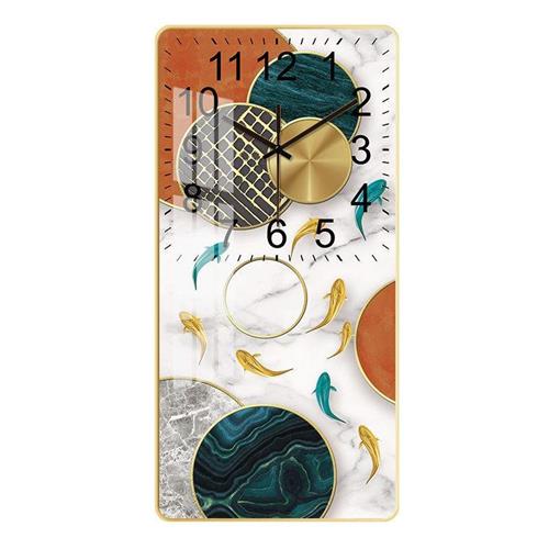 挂钟客厅钟表简约北欧时尚家用时钟挂表现代创意个性晶瓷画挂钟【