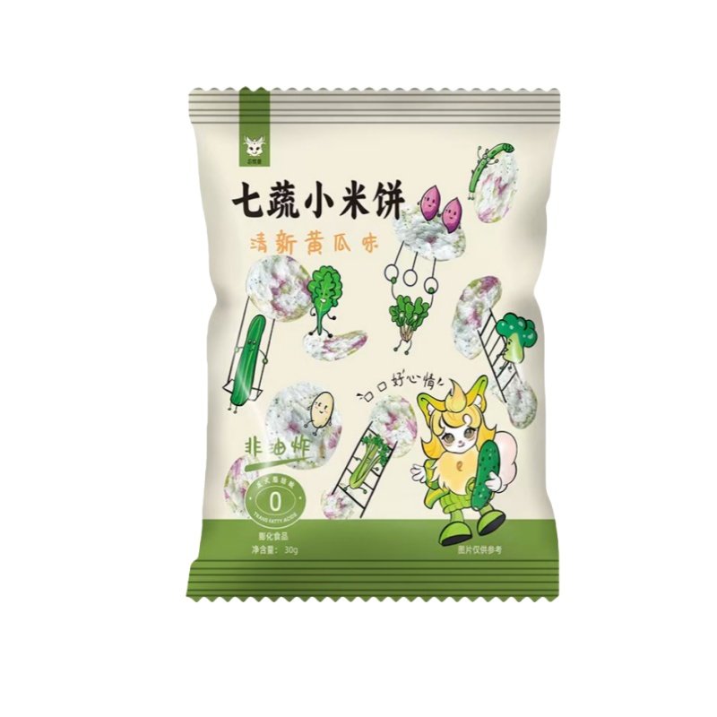 9月新品七蔬米饼清新黄瓜味30g非油炸休闲好零食薄脆清爽儿童银发