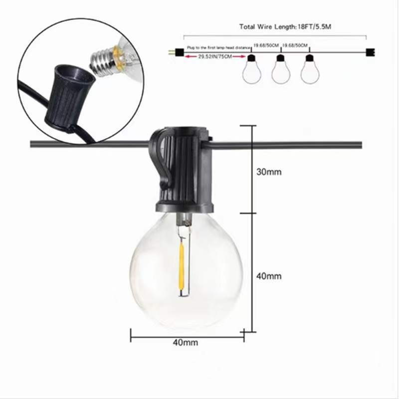 供应G40铜线装饰灯串户外防水补光氛围串灯庭院节日布置led灯串线