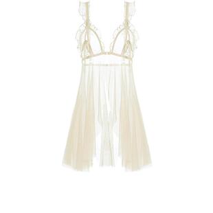 今夕何夕新款网纱透视镂空吊带睡衣女性感纯欲高级感蕾丝诱惑睡裙