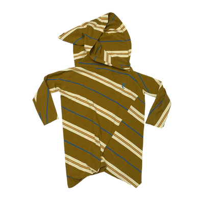 QSC牧徊系列纯棉斜纹不规则拼接连帽七分袖T恤打底卫衣城市游牧