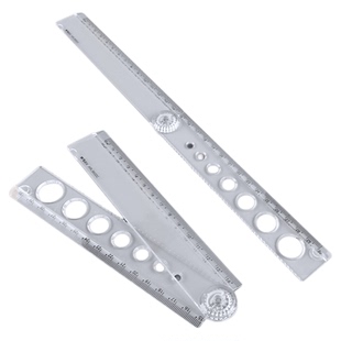 晨光透明简约折叠直尺30cm学生用波浪尺便携式多功能绘图画测量尺子一年级小学生15cm可爱卡通刻度清晰塑料尺