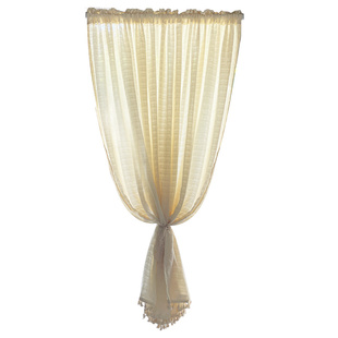 法式复古棉麻窗帘透光不透人简易清新卧室飘窗纱帘魔术贴隔断布帘