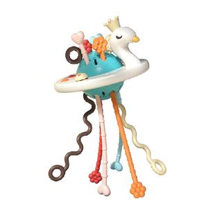 天鹅软胶拉拉乐螃蟹抽抽乐婴儿宝宝玩具0-1早教益智道具新年礼物