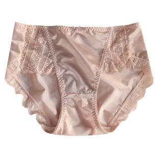 【温香艳玉】内裤女士无痕光面蕾丝紫杉醇抗菌中腰透气三角短裤女