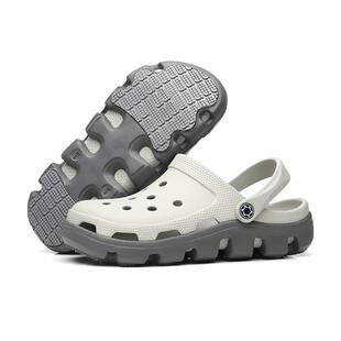 夏季新款EVA洞洞鞋男士防臭防滑夏季沙滩鞋耐磨软底凉鞋厚底拖鞋