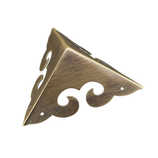 樟木箱五金配件首饰盒木箱黄铜三面角花音箱包角铜护桌面金属角码