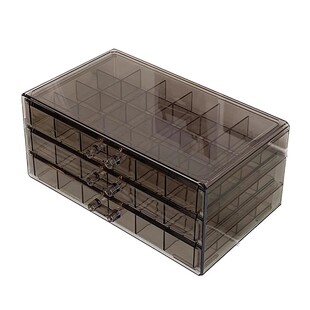 首饰盒2025新款耳环耳钉珠子收纳盒轻奢高级感抽屉式分格透明盒子