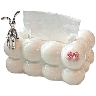 纸巾盒客厅轻奢高档家用创意纸抽盒餐桌餐巾纸收纳盒抽纸盒高级感