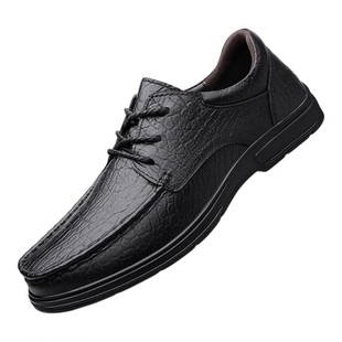 冬季一脚蹬棉皮鞋男士真皮加绒皮棉鞋男无鞋带中老年人爸爸老人鞋