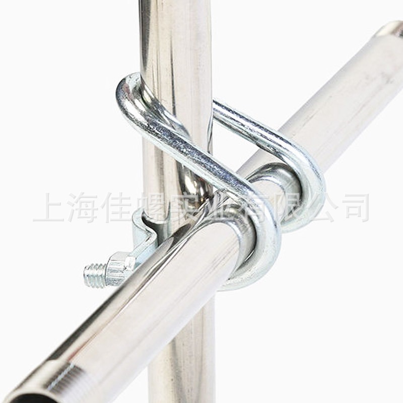 十字卡扣U型管卡双架子卡扣管固定抱镀锌卡子十字连接件U钢管管箍