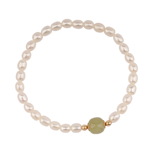 超值!赛赛莉安天然和田玉珍珠14K包金手链高级感小众设计轻奢女