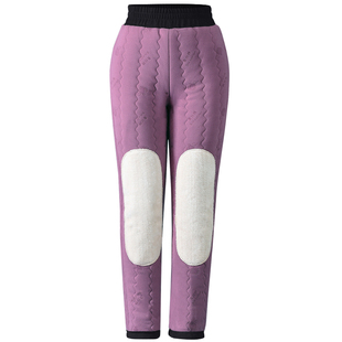 老年人冬季蚕丝棉裤女加绒加厚奶奶裤子高弹外穿中老年护膝保暖裤