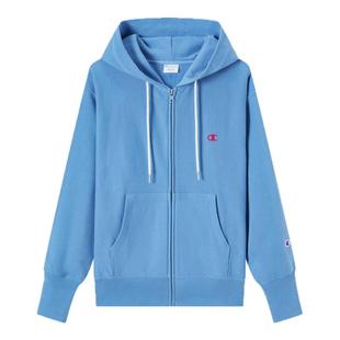 Champion冠军连帽开衫卫衣女春秋新款纯色拉链外套简约休闲时尚