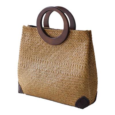 印计谷羽海草手编大方包