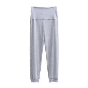 成人高腰束脚护肚裤棉收脚暖肚睡裤不勒肚子的打底裤秋裤