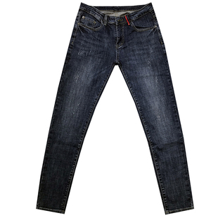 夏新款韩版潮男修身浅蓝猫须小脚牛仔裤男社会精神小伙网红爆长裤