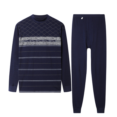 老年人爸爸纯棉秋衣秋裤内衣套装