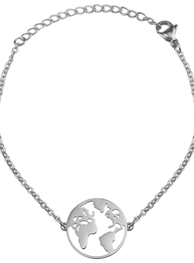 KORKEN小众森系情侣钛钢地球手链