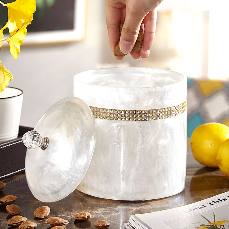 轻奢桌面垃圾桶带盖迷你收纳桶 欧式家用客厅小号无盖垃圾杂物筒