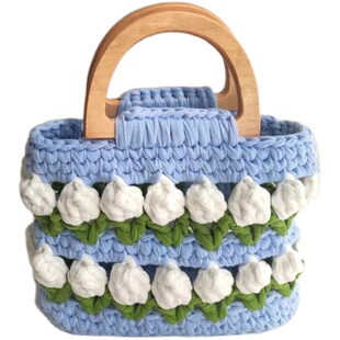 DIY木质手提手挽D型圆形拎环竹子竹节手挽实木简约百搭编织包配件