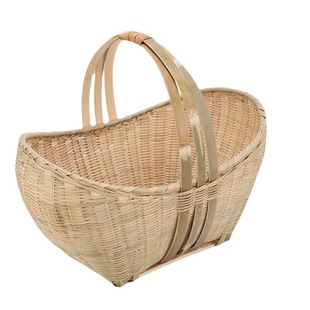 竹编手提篮家用买菜篮子精编大号水果蔬菜采摘篮农用厨房收纳筐