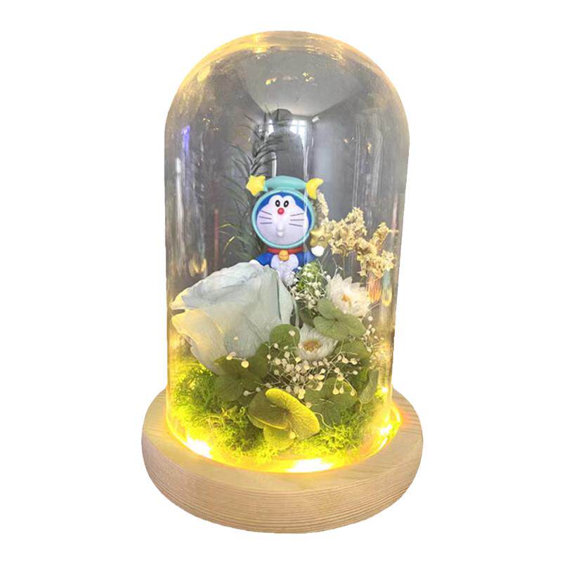 十二星座叮当猫diy永生花水晶球手作小夜灯生日礼物送女友男生