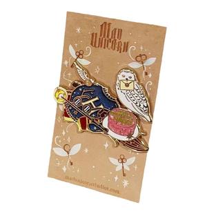 哈利波特同人周边 madunicorn太太徽章 魔杖系列3 金属徽章胸针