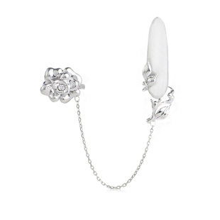 嘀咕家DIGU金属高级感花朵护甲连体戒指个性设计感冷淡风开口指环