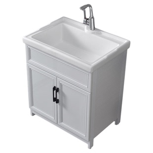 阳台陶瓷洗衣池太空铝洗衣柜洗衣盆小户型单柜洗手池浴室柜落地式