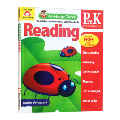 家中导师系列阅读练习册 幼儿园小中班 英文原版儿童教材 At Home Tutor Reading Grade PreK 美国加州教辅 英文版进口英语书籍