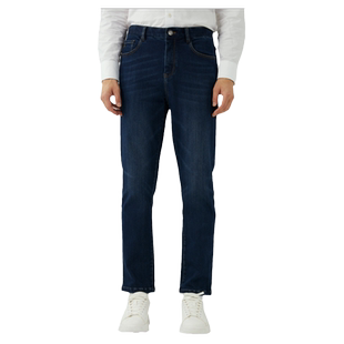 【暖炎绒】波顿男士秋冬新款男士直筒天丝棉弹力高端修身牛仔裤