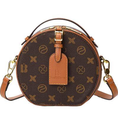 老花迷你圆饼单肩包芭妮美姿高档