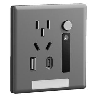 卧室人体感应地脚灯带五孔插座嵌入式小夜灯楼梯间过道86暗装面板