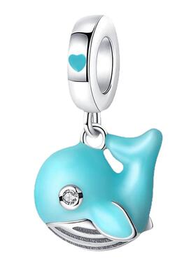 跨境热销夜光海洋风贝壳螃蟹海豚海星海龟吊饰镀银DIY饰品配件珠