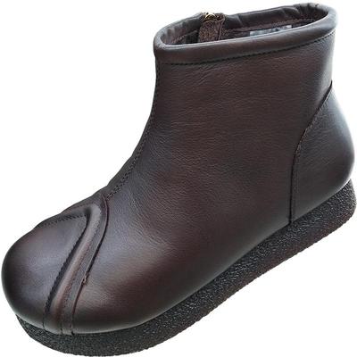 夏发真皮女靴冬季加绒短靴马丁靴