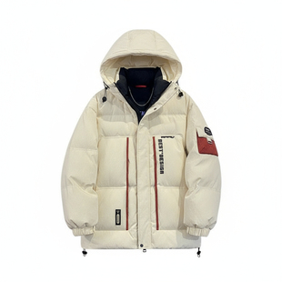 冬季新款鸭绒外套男生羽绒服初高中学生加厚大童青少年潮牌男装士