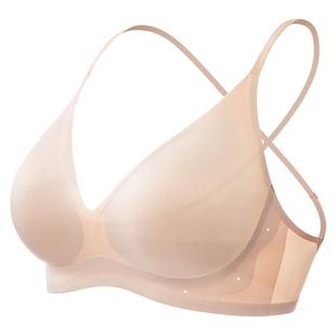 素肌良品白色美背内衣女冬薄款小胸聚拢显大无痕隐形露背文胸u型