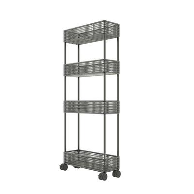 卫生间夹缝置物架门后超窄缝隙收纳柜浴室12cm极窄小推车超薄款