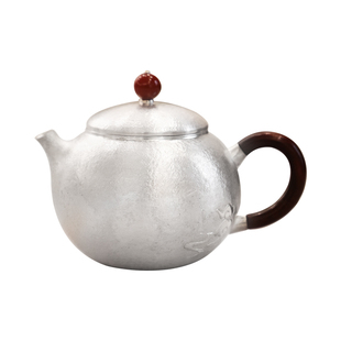 纯银时代祥云小西施足银999泡茶壶手工银壶錾刻日常家用120ml小号