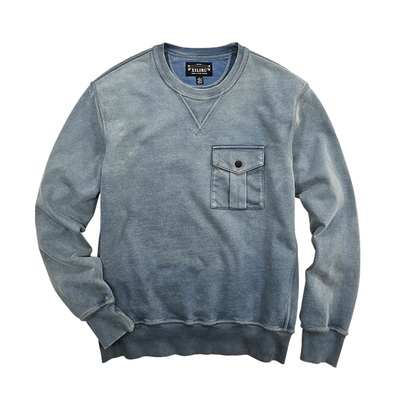 西里布复古蜡染做旧圆领套头卫衣