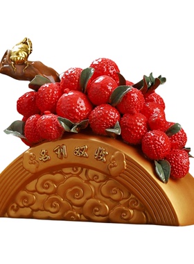 陶瓷荔枝摆件名利双收乔迁开业礼